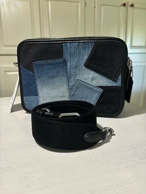 New w/o tags. Coach Patchwork Denim and Black Crossbody Bag